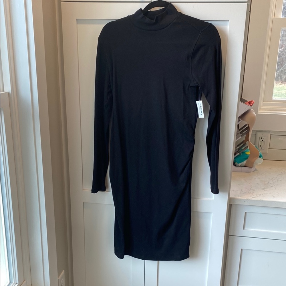 Maternity Elegant Black Long Sleeve Dress